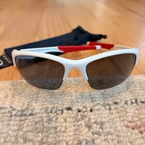 Oakley Bottle Rocket Sunglasses Polished White Red Grey